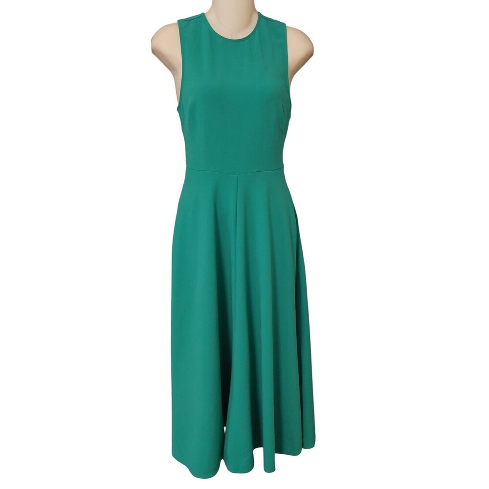 Chelsea 28 Full Skirt Fit And Flare Green Sleeveless Dress Sz XS NWT pockets